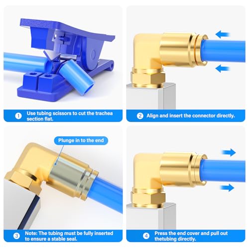 Image of TAILONZ PNEUMATIC 5PCS 1 /4 inch Tube OD x 1 /4 inch NPT Thread DOT Elbow Out Pipe Air Fittings, Push to Connect Fittings Air Brake Pipe Fittings for Cars, Trucks, Air Brake Systems, Etc.
