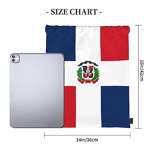 Dujiea Drawstring Backpack, Flag Of Dominican Republic Gym Bag Sackpack Cinch Sports Backpack For Men Women Hiking Shopping Yoga Swimming Traveling3