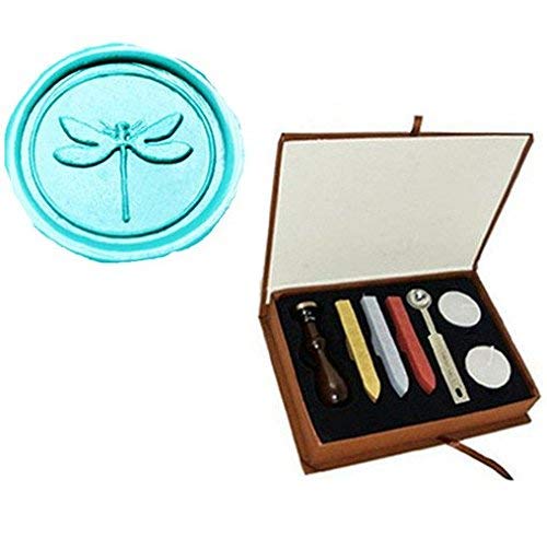 Vintage Cute Dragonfly Picture Logo Wedding Invitation Wax Seal Sealing Stamp Sticks Spoon Gift Box Set Kit #TOP27