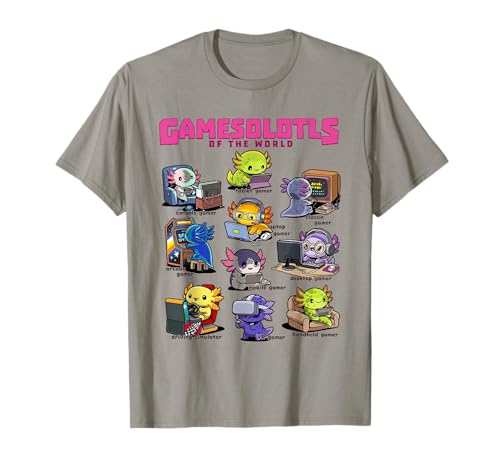 Video Game Lover Shirt Gamesolotls of The World Axolotl Fans T-Shirt