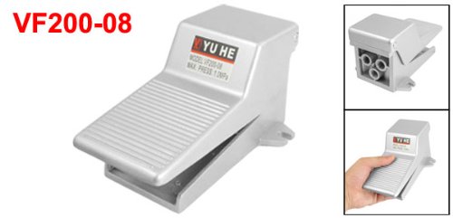 sourcingmap Gray Metal 2 Position 3 Way Momentary Foot Pedal Operated Valve Air Switch, Grey - Image 2