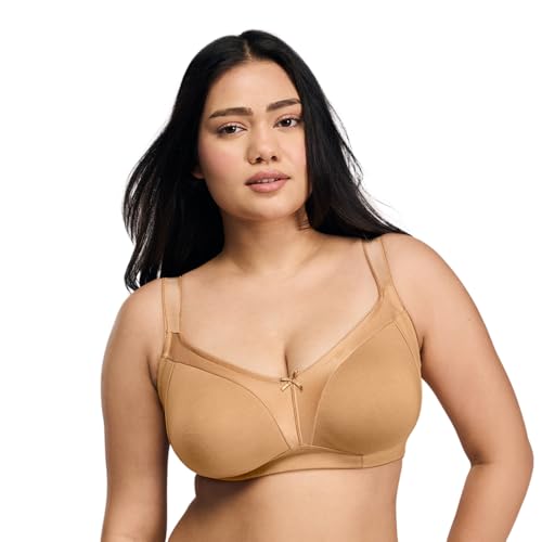 Image of NYKD NYB101 Cotton Non Padded Non Wired Full Coverage Everyday Bra M-Frame Bounce Control (Plus
