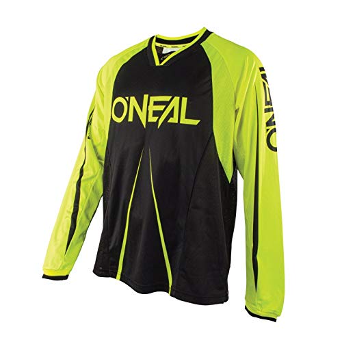 O'Neal Element FR Blocker Jersey Schwarz Neon Gelb Trikot MTB DH MX Motocross Offroad, 1048-4, Größe Large