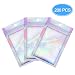 Produktbild 200 Pcs Mylar Zip Lock Verpackung Taschen, Wiederverwendbarer Versiegelter Beutel Lebensmittel Aluminiumfolie Druckverschlussbeutel Aufbewahrungsbeutel für Lebensmittel, Snacks, Süßigkeiten Lagerung