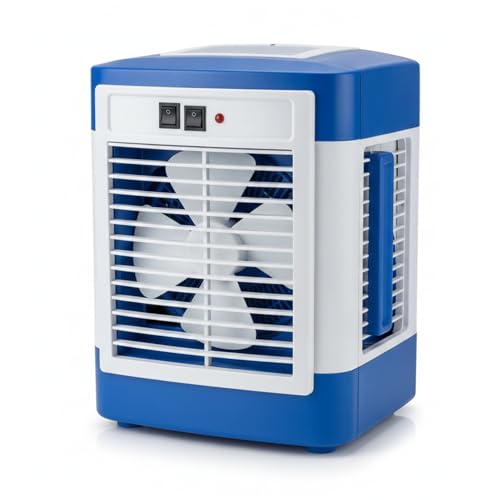 Image of Drumstone Portable Air Cooler for Room, Personal Evaporative Air Cooler with Large Water Tank, Honeycomb Cooling Pads, Multi-Speed Fan, Remote Control, Energy Efficient Mini Air Cooler for Home