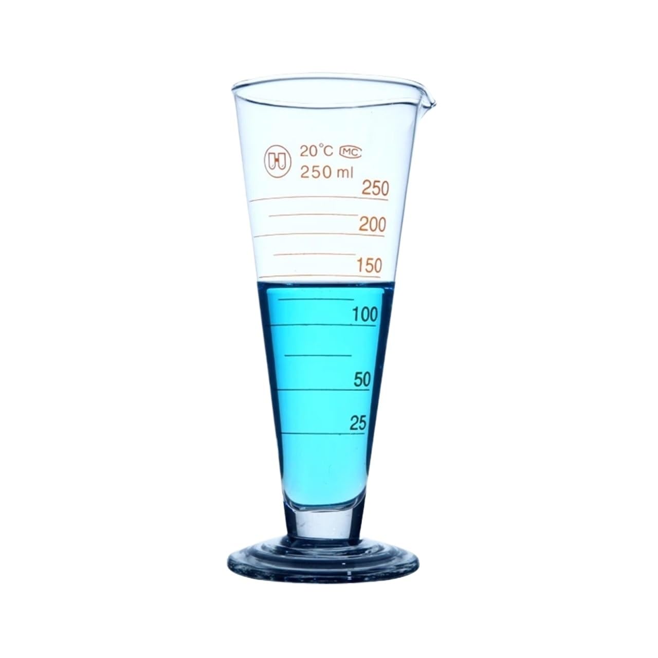 Juego de matraces de Vidrio, Vaso medidor cónico de Vidrio Graduado de 5 ml, 2 Unidades, Vaso medidor Triangular.