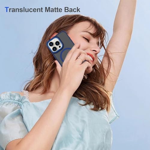 Coque compatible MagSafe iPhone 15 Pro Max bleu