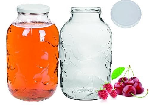 lilawelt24 2x XXL Vorratsgläser 5L Gurkenglas Einmachglas Einmachgläser Glasballon Vorratsglas Einweckgläser konservierung Konservengläser