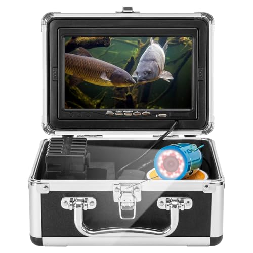 Image of Deeper Fish Finder Upgraded to 36PCS Switchable Lights,1200TVL HD JQKJCAM Underwater Fishing Camera Waterproof IP68,Underwater Camera for Fishing 7inch HD Monitor 164FT Cable