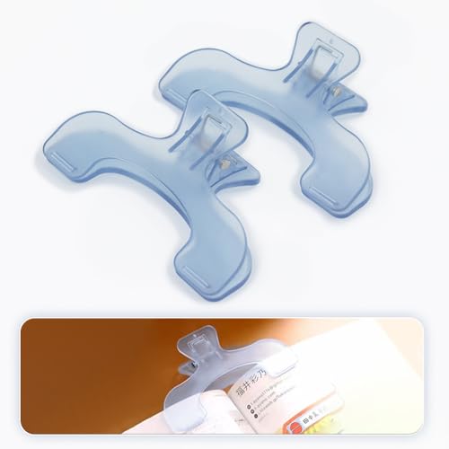 ブック ブッククリップ 教科書 読書用 開いたまま クリップ ブックストッパー かわいい文房具 固定 本 オフィス用品 2個セット ブルー