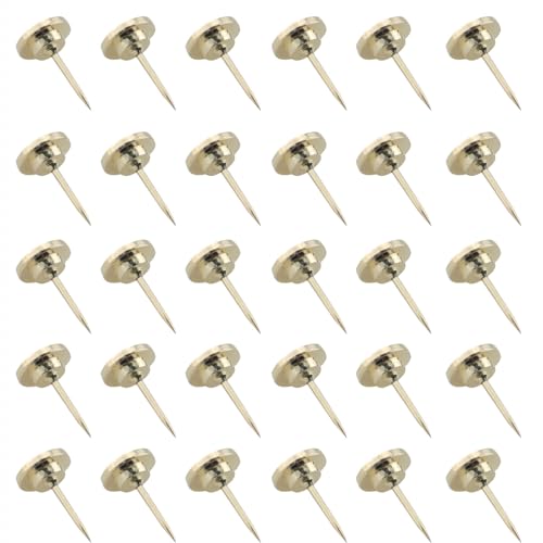 Image of CHENJIN 30PCS Zinc Alloy Round Studs Gold 11x16mm Hanging Studs Metal Flat Head Thumbtacks Photo Hanging Wall Studs for Cork Board Cubicles Bulletin Boards Poster Fixing