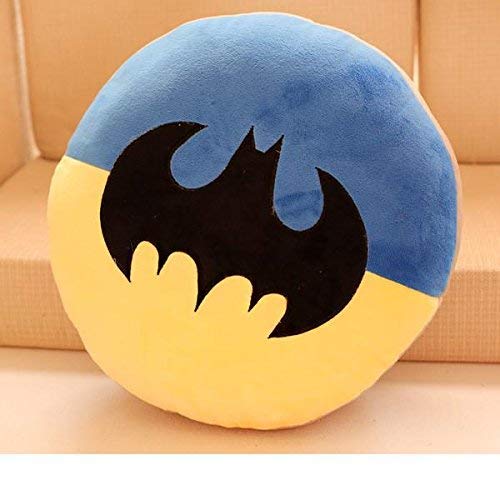 Aroma Brand - Fruit and Cartoon Round Foam Pillows / 14 inch/Kids Playing Skin Friendly Head/Back Pillow/Pack of 1 (Bat Man)