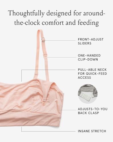 Image of Bodily Everything Bra - Wireless Nursing Bras for Breastfeeding, Soft Stretchy Maternity Sleep Bra with Clip Down Access