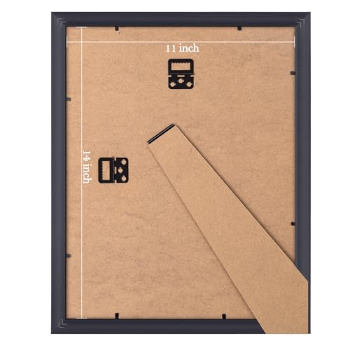 Image of eletecpro 11x14 Vintage Picture Frame, Glass Cover, Gold, 2-Pack | Display Photo 8x10 with Mat or 11x14 without, Horizontal or Vertical, Tabletop or Wall Decor