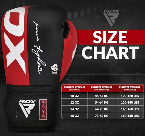 Image of RDX Boxing Gloves, Maya Hide Leather Training Gloves for Muay Thai, Kickboxing, Sparring, Punch Bag, Punching Bag, Kickboxing Gloves, Martial Arts Training, Home Gym, Men, Women, 8 10 12 14 16 oz