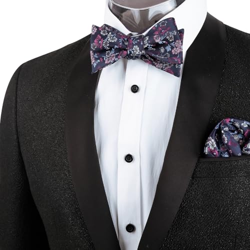 Image of Alizeal Mens 2pcs Floral Bow Tie Set