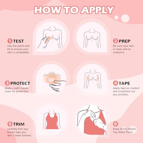 Mciotk Boob Tape Kit - 2 Pcs Covers | Boobytape for Large Breast Lift w Body Tape | Invisible Boobtape for A-G Cup