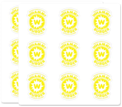 Whammy Burger Los Angeles California Breakfast Served Till 11:30 AM Fictional Fast Food Fan Weatherproof Durable 18 Pack 2 Inch Vinyl Decal Sticker