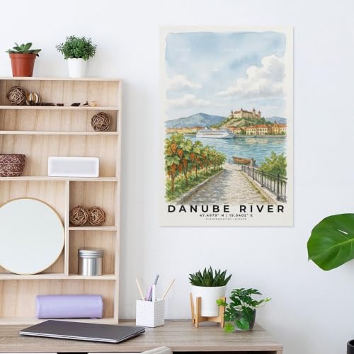 Poster mural Danube 60x90 cm impression paysage vintage
