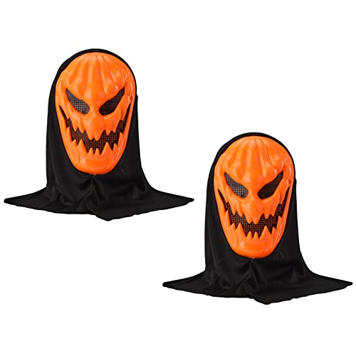KWQBHW Lot de 2 masques d'Halloween en forme de citrouille pour enfants et adultes Cover
