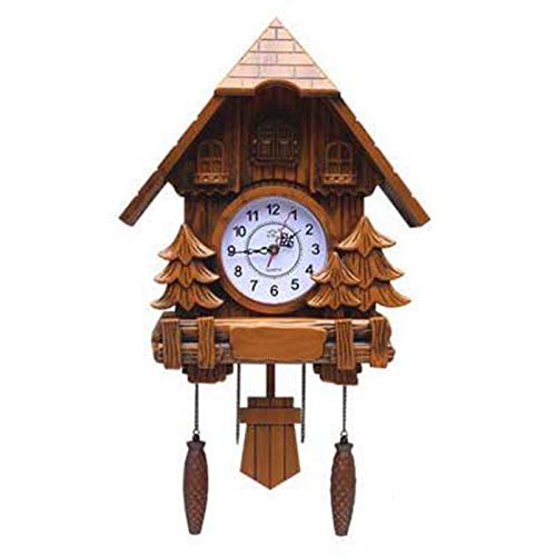 MytaYt Cuckoo Clock, Wall Cuckoo Clock in Chalet Style with Bird-Tuned birdwork, Pendulum, Cuckoo Bell Game, Home Decor, A