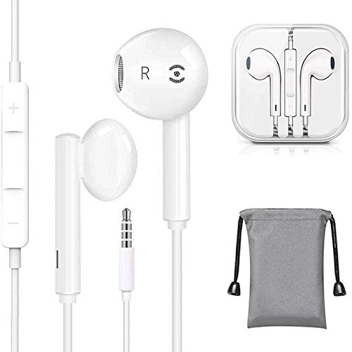 Auriculares/auriculares/auriculares con cable de 3,5 mm (micr�fono integrado, control de volumen y aislamiento de ruido) compatible con iPhone, iPad, Samsung, Compter, MP3/4, Android y tableta.