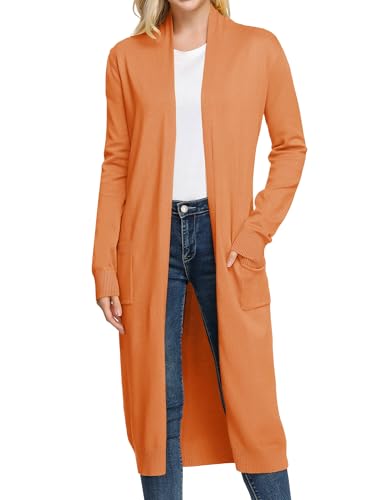 Image of GRACE KARIN Essential Solid Open Front Maxi Long Knitted Cardigan Sweater for Women