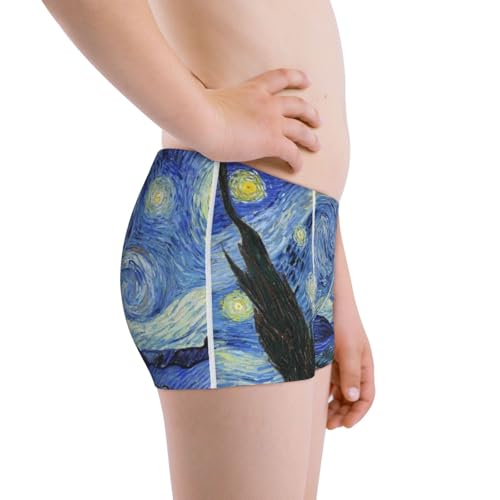 Boys' Cotton Boxer Brief Soft Underwear-The Starry Night2