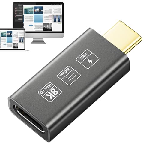 USB C Adaptador Masculino a Femenino, Adaptador USB C 240W - Convertidor de Carga rápida | Plug and Play, Soporte de 240W, Transferencia de Datos de 40 Gbps, transmisión de Audio y Video de 8k