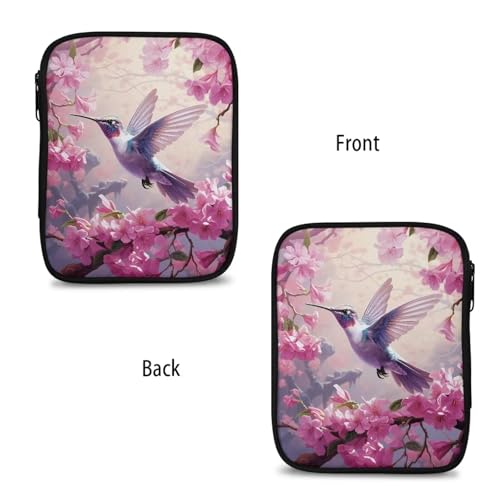 Image of Crochet Hook Case Pink Hummingbird Crochet Hook Holder Portable Crochet Hook Storage Bag with Web Pockets Suitable for Crochet Needles /Knitting Accessories