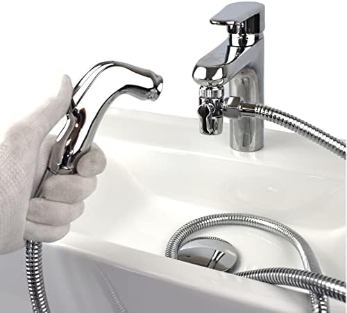 Xcel Home Portable Travel Douche Set | Connects to Bathroom Mixer Tap | Brass Shattaf Kit - Handheld Shower Head Bidet Spray for Hygiene, Pet Wash