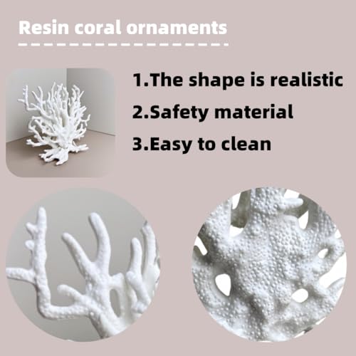 Image of White Aquarium Coral Fish Tank Decorations Aquarium Landscape | Realistic coral aquarium decoration, 5.9 inch x 4.7 inch , suitable for fish, works for freshwater /saltwater tanks, easy to clean