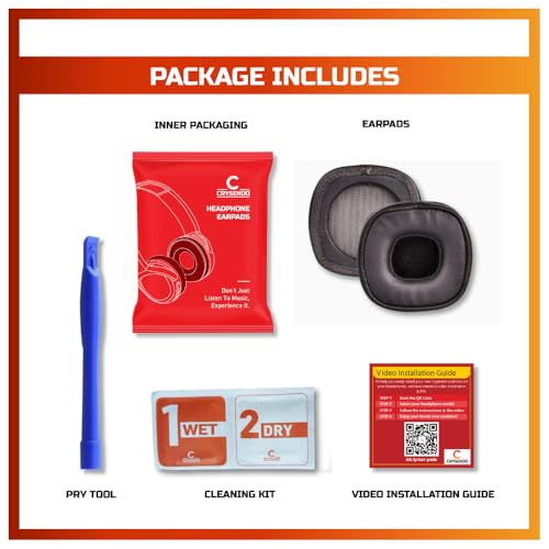 Image of Crysendo Headphone Cushion for Marshall Major III Headphone | Soft Ear Cushion Cover Replacement Earpads | Protein Leather & Memory Foam Cushion (Brown)