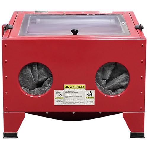 YXZQLOZ Gabinete profesional de chorro de arena de 90 L para joyería y uso dental, flujo de aire de 6-25 CFM, presión de 75-125 PSI, partición hueca integrada para un chorro de arena eficiente