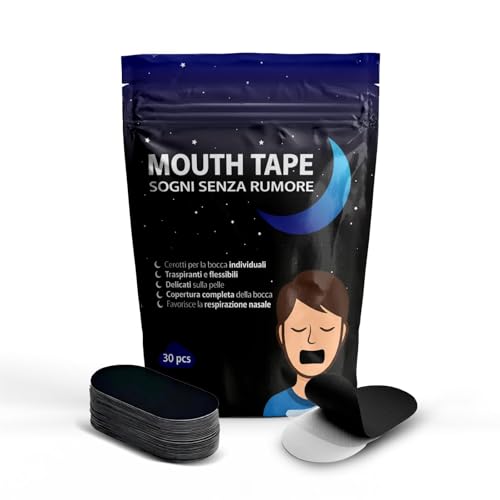 Cerotti Bocca per Dormire 30 Pezzi, Mouth Tape per Sonno Profondo, Anti Russamento, Promuove la Respirazione Nasale, Migliora la Qualità del Sonno, Comfort per Pelli Sensibili