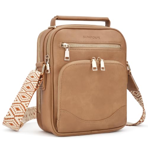 Image of Large Womens Crossbody Purse, Built-in Wallet Shoulder Bag | Vegan Leather crossbody bags for women,Multi-Pocket RFID Handbag for Travel,commuting,daily