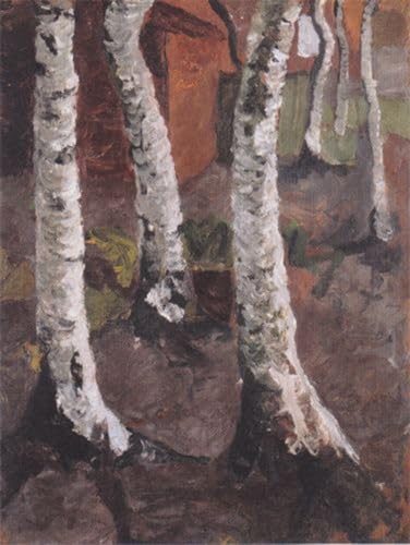 Art Tableau Troncs de Bouleaux Paula Modersohn Becker Toile Decor Murale 60x90cm