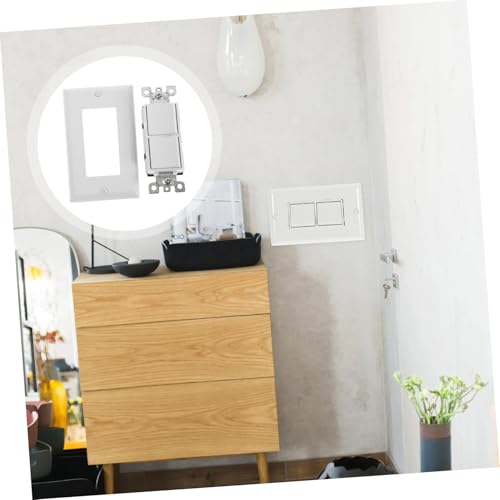 Interruptor doble balancín 10A con placa de pared claro Toddmomy 6