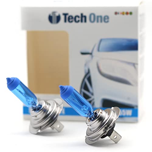 PAR LAMPADAS SUPER BRANCAS H7 8500K 55W TECH ONE