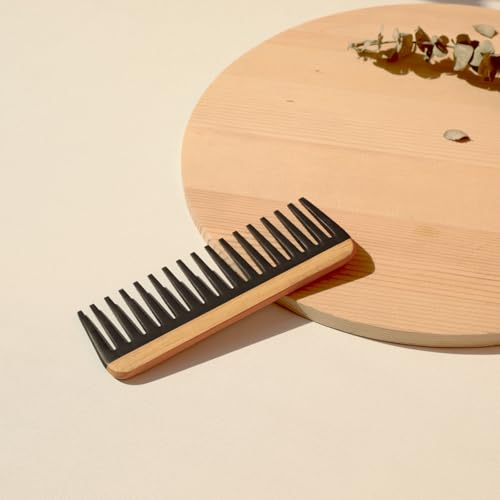 Peine de dientes anchos de bambú para cabello rizado y grueso miniatura 7