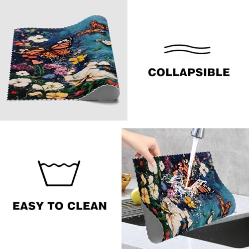 Set de table antidérapant résistant à la chaleur rectangulaire pour cuisine lot de 6 - 5