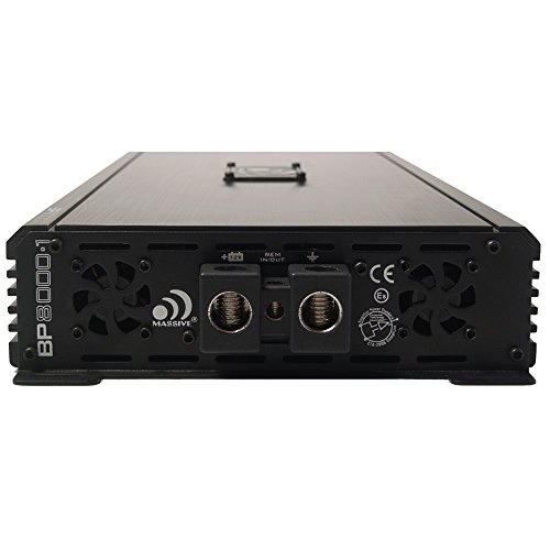 Massive Audio BP8000.1 Blade Series. 8000 Watts, 2 Ohm Stable, Class Full Range Digital Monoblock Car Amplifier with Bass Boost.