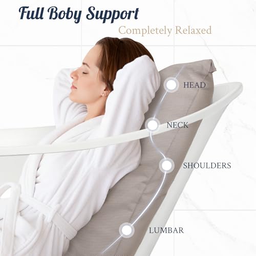 image for ONDAQUA Luxury Bathtub Pillow, Skin-Friendly Cushion, Support Back, Ne