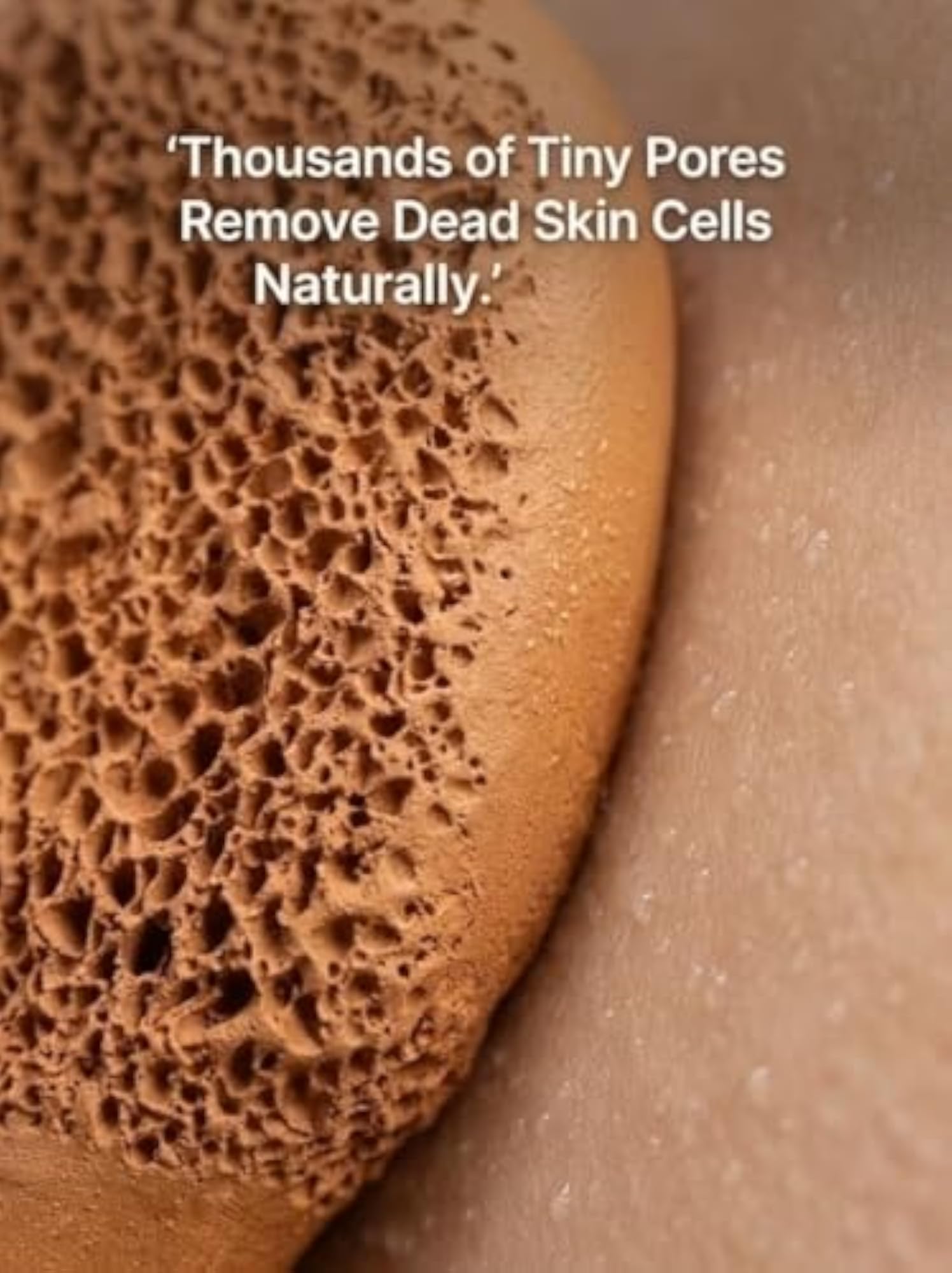 Terracotta Mud Loofah with Handle, Natural Exfoliating Scrubber