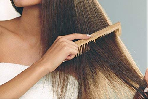 Image of Ekan 100% Natural Handmade Neem Wood Comb For Control Hair Fall And Hair Regrowth For Men And Women Pack Of 1 (Neem wood Comb Model no -1)