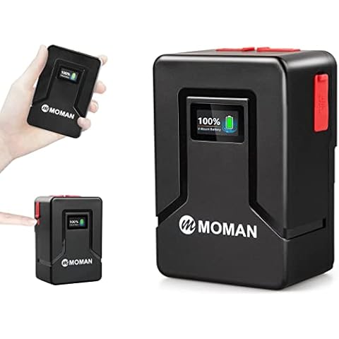 V Mount Battery, Moman 99S Mini V Lock Batterys 99Wh 6800mAh 14.8V with D-TAP/USB-A/C/BP Output, small portable for Sony Canon Camera BMPCC 4k/6K Camcorder Dslr Monitor LED, V-Mount-Dtap-Mini-Battery Cover