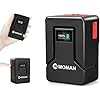 V Mount Akku, Moman 99S Klein V-Lock Batterie 99Wh 6800mAh 14.8V mit D-TAP/USB-A/C/BP Ausgang, klein tragbar für Sony Canon Camera BMPCC 4k/6K Camcorder DSLR Monitor, VMount-Akku-Mini-VLock-Battery