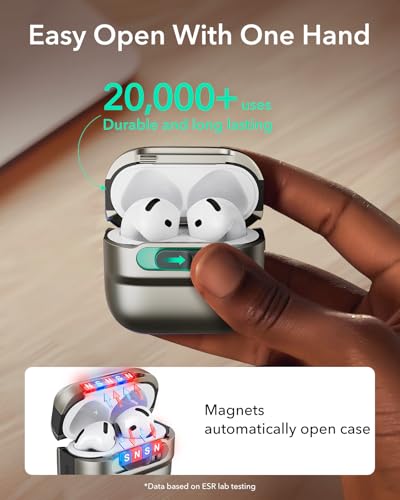 Image of ESR for AirPods 4 Case, Compatible with MagSafe, Pulse Series, Titanium