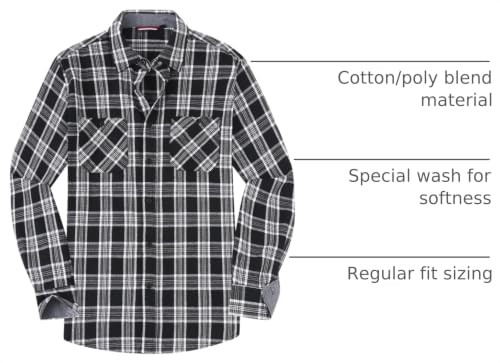 Image of Alex Vando Mens Button Down Regular Fit Long Sleeve Casual Flannel Shirts