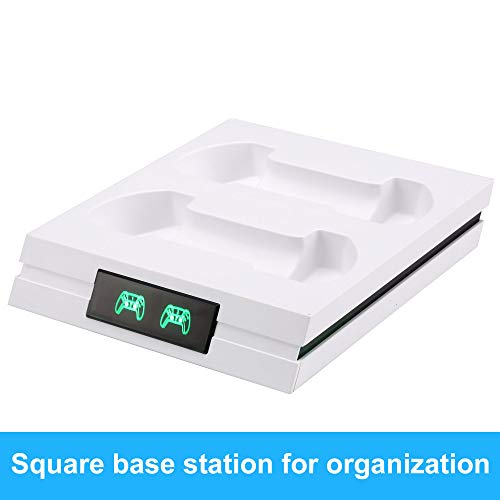 PS5 Controller Charger Station Square Charging Dock for DualSense Wireless Controller Play Station 5 Consle Orgaization Station PS5 Accessory for Controller Charging